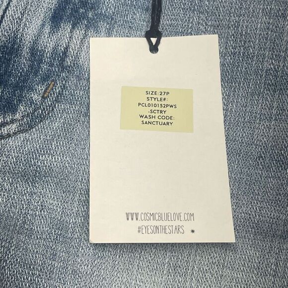 Cosmic Blue Love Sanctuary Wash Adrianne Cropped Boyfriend Jeans - Petite - Picture 4 of 8